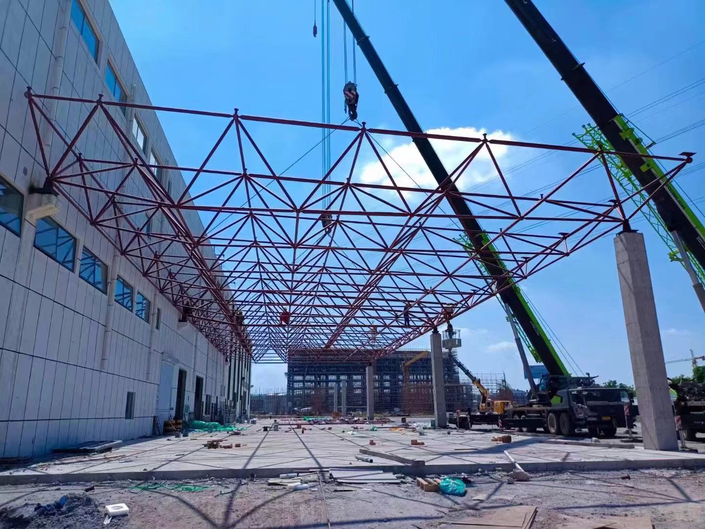 和龙江苏宿迁国望高科纤维公司 -生活楼网架 成品库网架 立体库网架